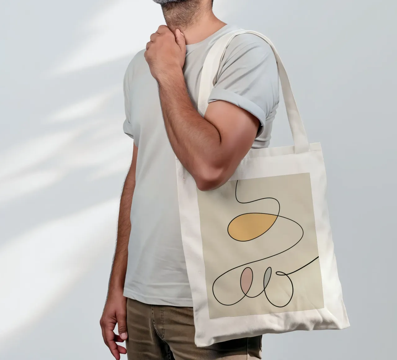 Minimal graceful line art abstract 17 borsa in juta da Little Dean