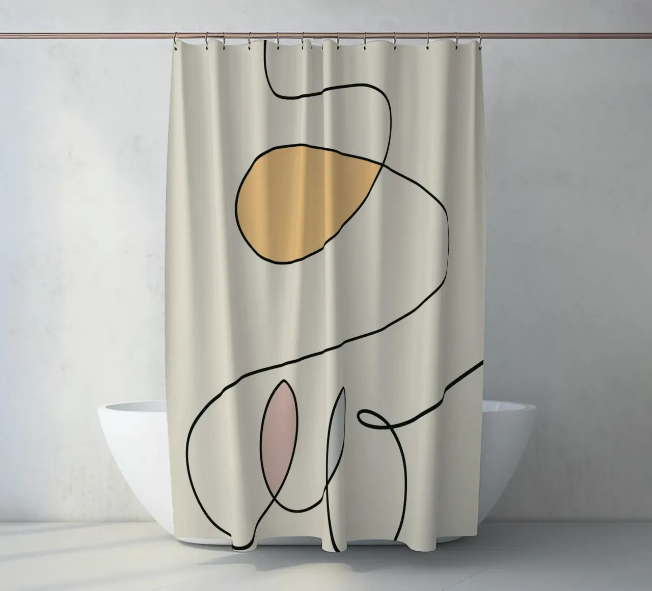Minimal graceful line art abstract 17 tenda da doccia da Little Dean