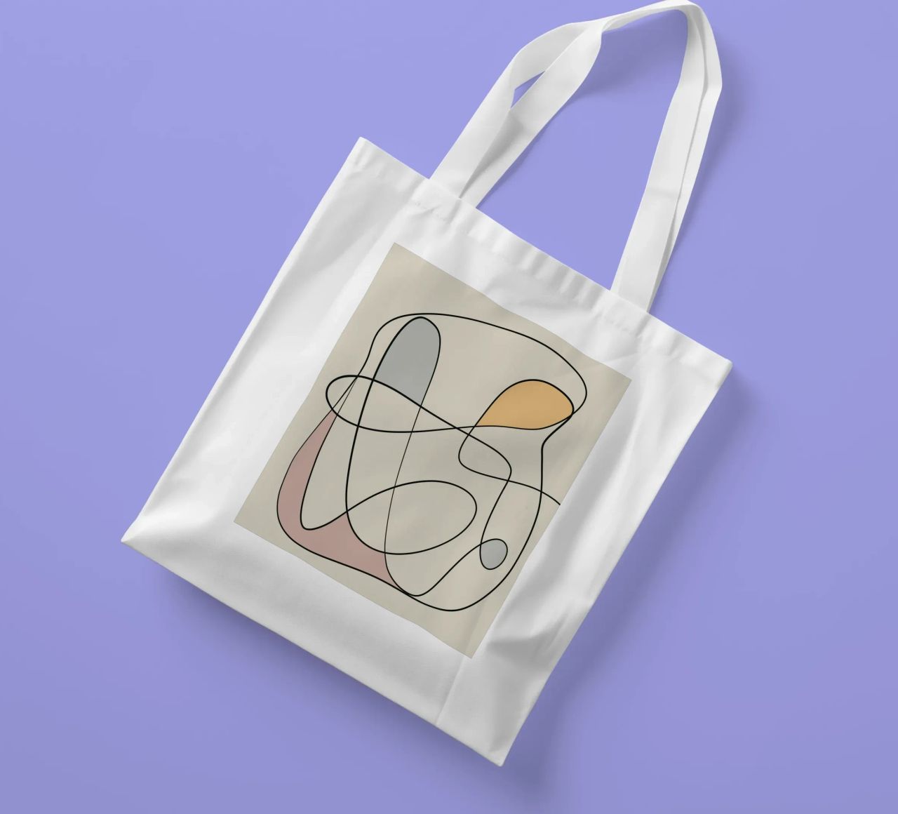 Minimal graceful line art abstract 16 borsa in juta da Little Dean