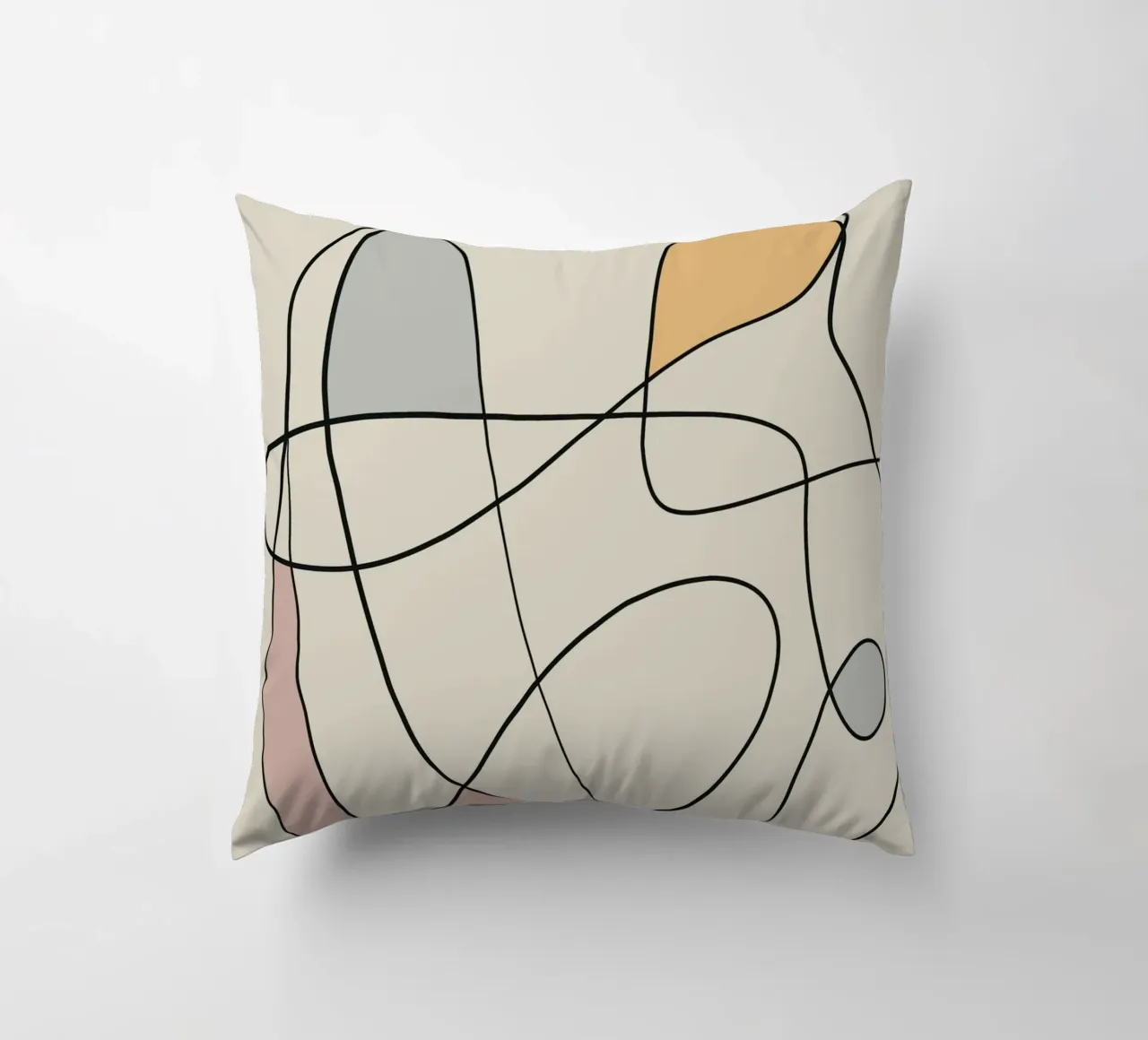 Minimal graceful line art abstract 16 cuscino da Little Dean