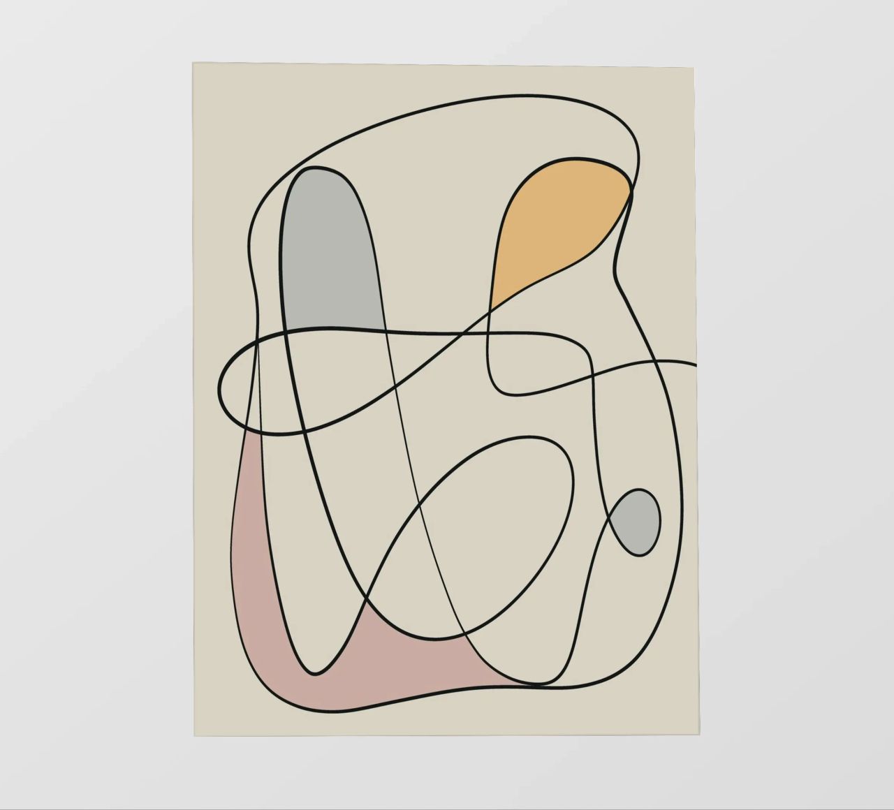 Minimal graceful line art abstract 16 pellicola backlit da Little Dean