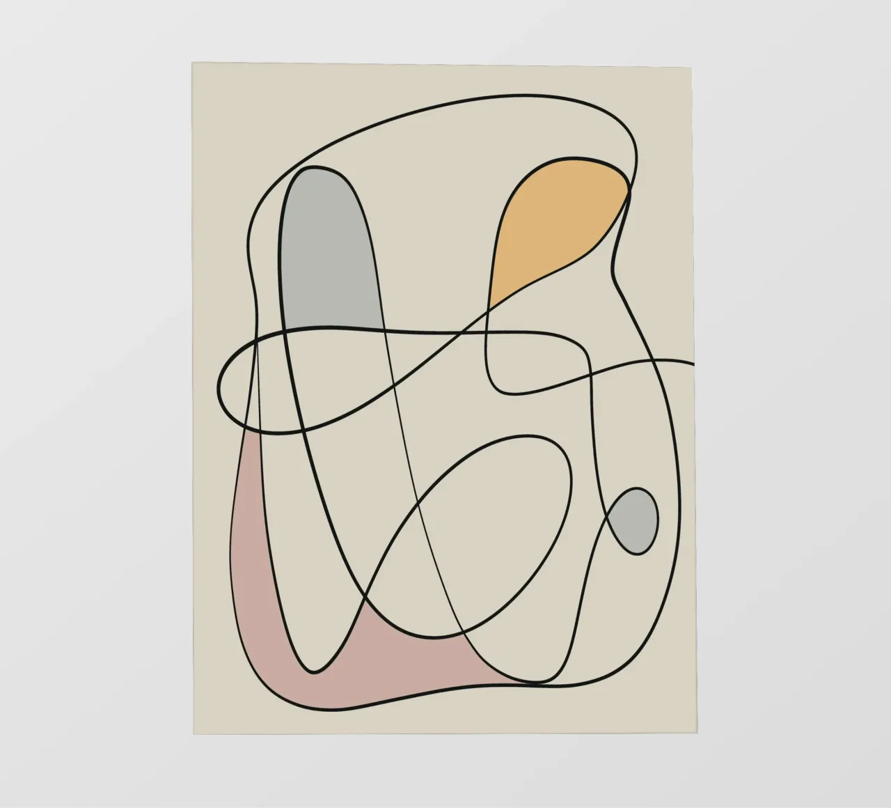 Minimal graceful line art abstract 16 telo in pvc da Little Dean