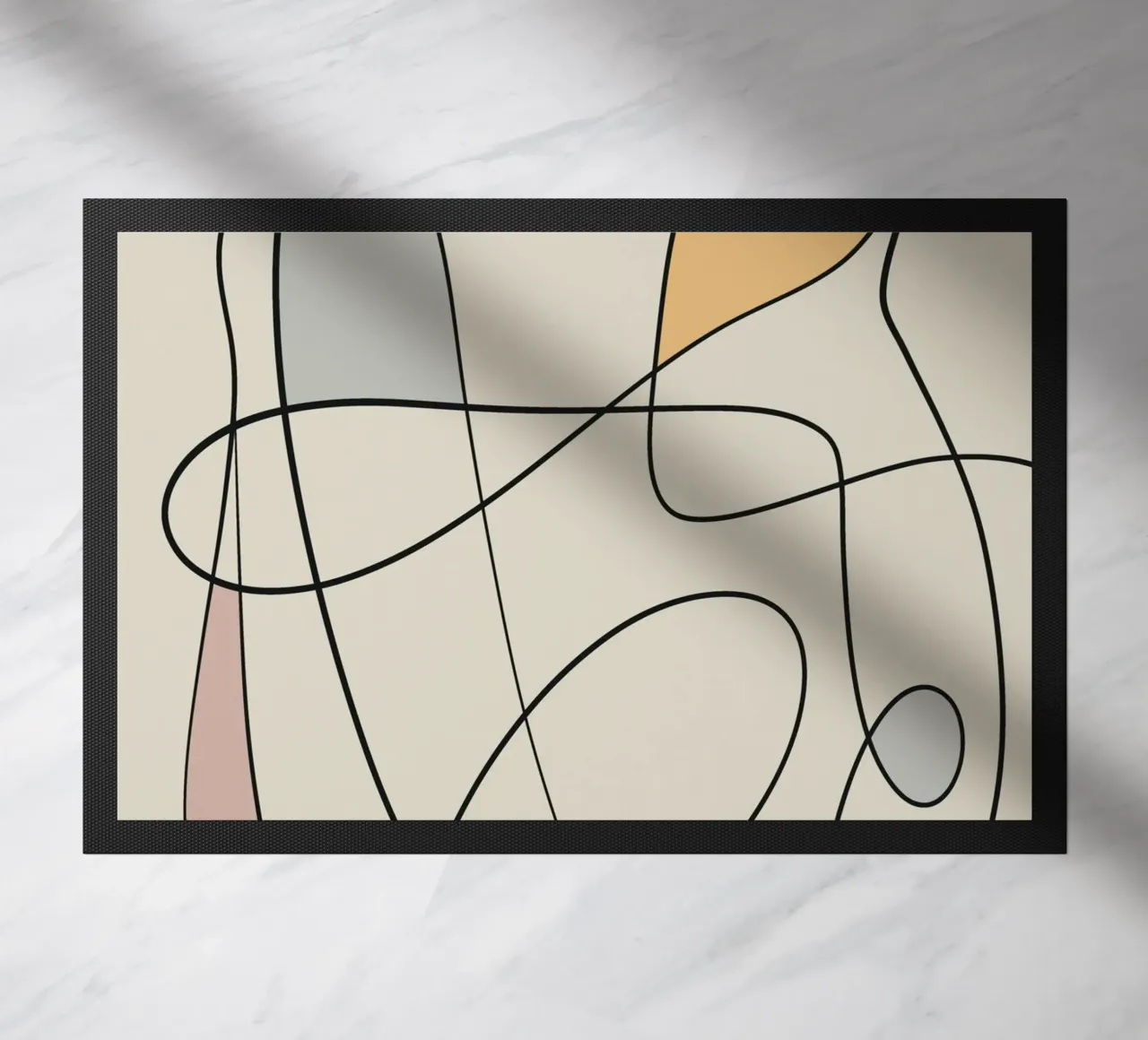 Minimale anmutige Linie Kunst abstrakt 16 Fußmatte von Little Dean