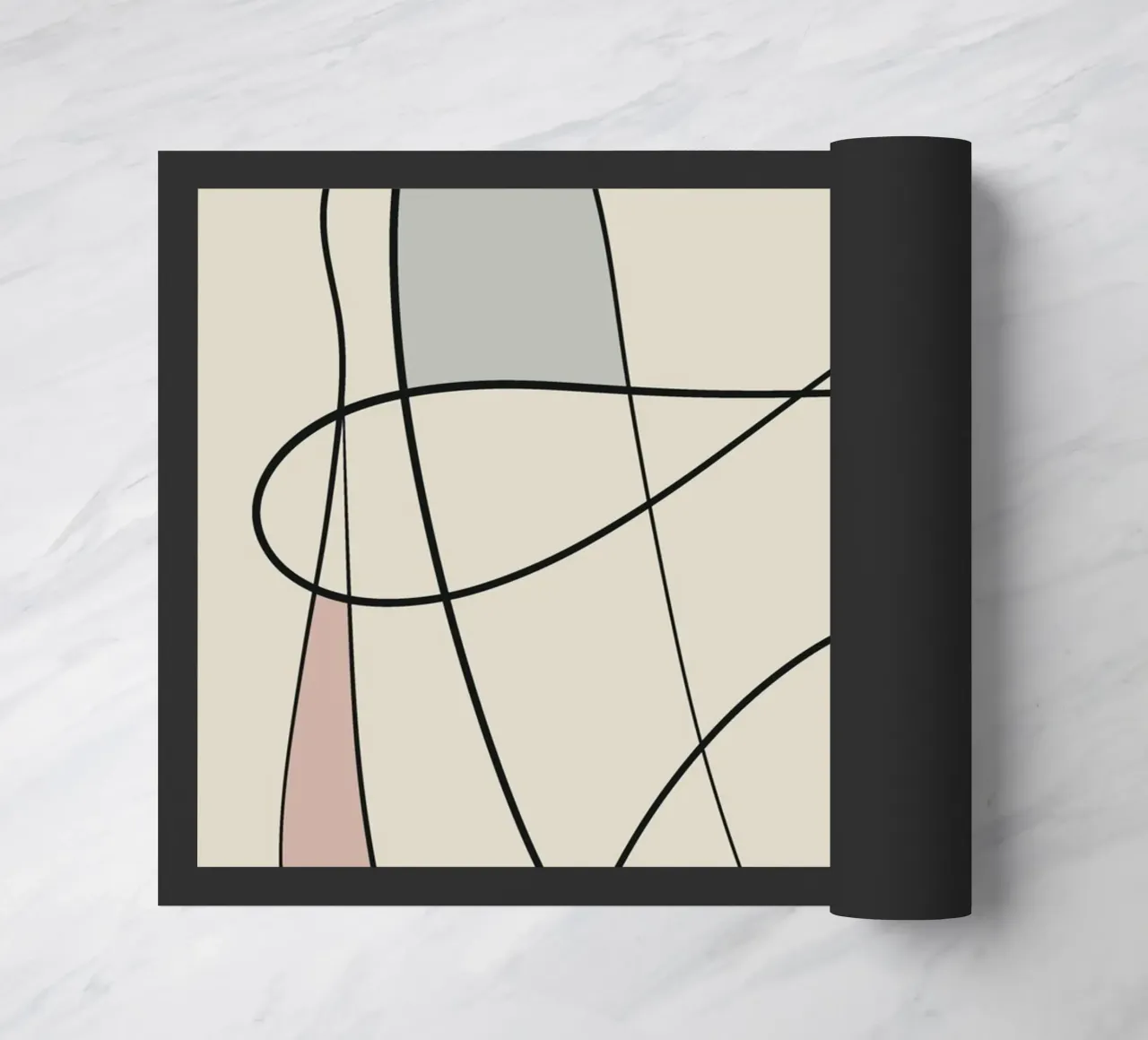 Minimale anmutige Linie Kunst abstrakt 16 Fußmatte von Little Dean