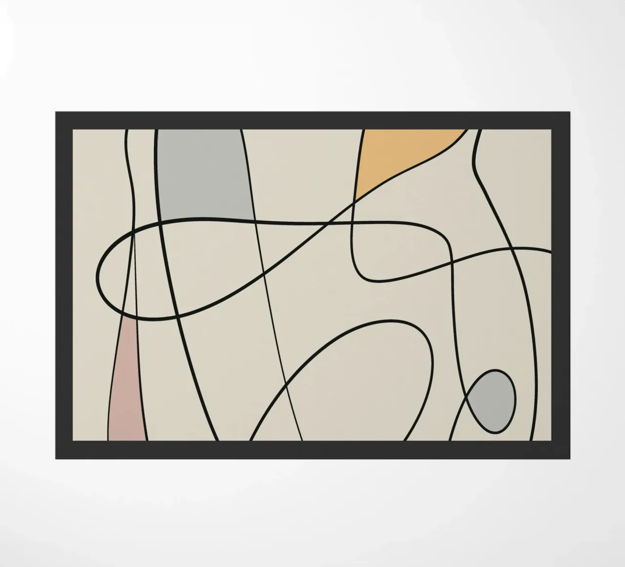 Minimale anmutige Linie Kunst abstrakt 16 Fußmatte von Little Dean