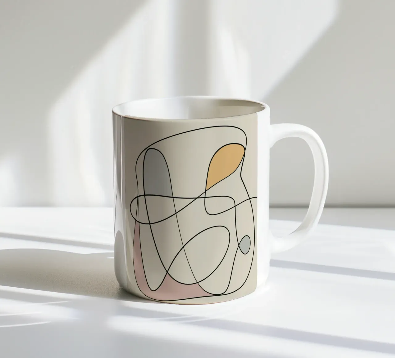 Dessin au trait minimaliste et gracieux abstrait 16 mug en céramique de Little Dean