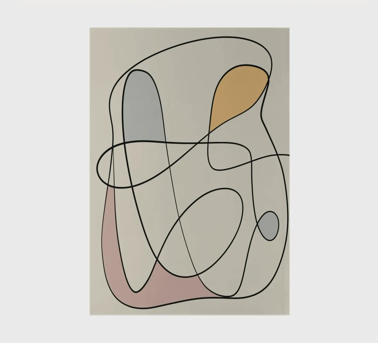 Minimal graceful line art abstract 16 notebook by Little Dean