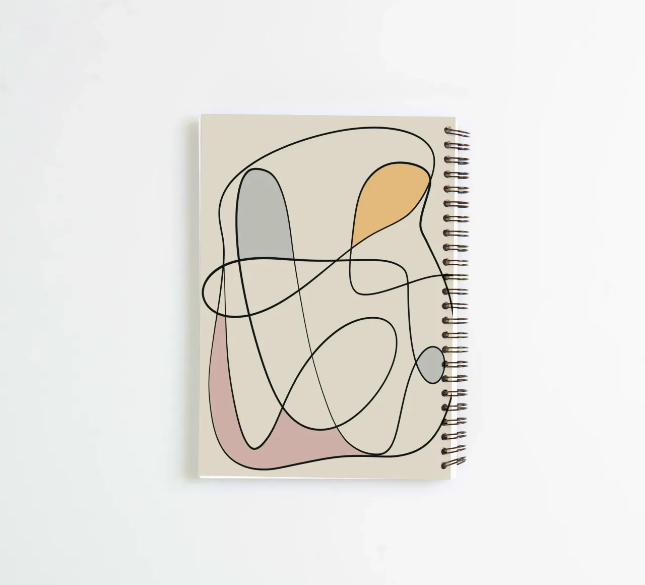 Minimal graceful line art abstract 16 spiral notebook by Little Dean