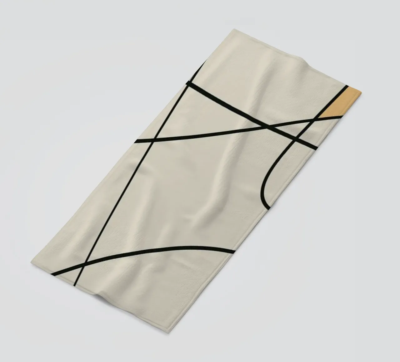 Minimal graceful line art abstract 16 beach towel by Little Dean