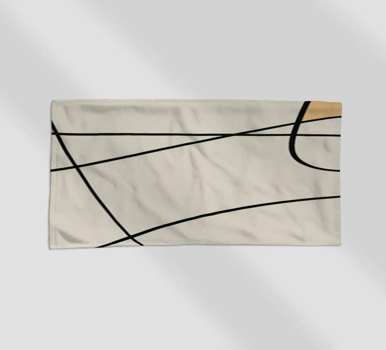 Minimal graceful line art abstract 16 beach towel by Little Dean