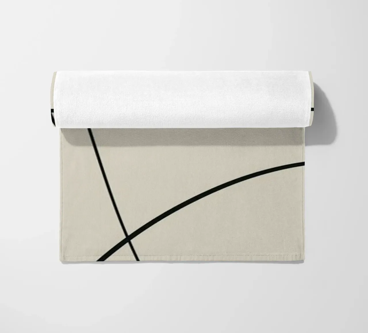 Minimale sierlijke lijnkunst abstract 16 strandhanddoek van Little Dean
