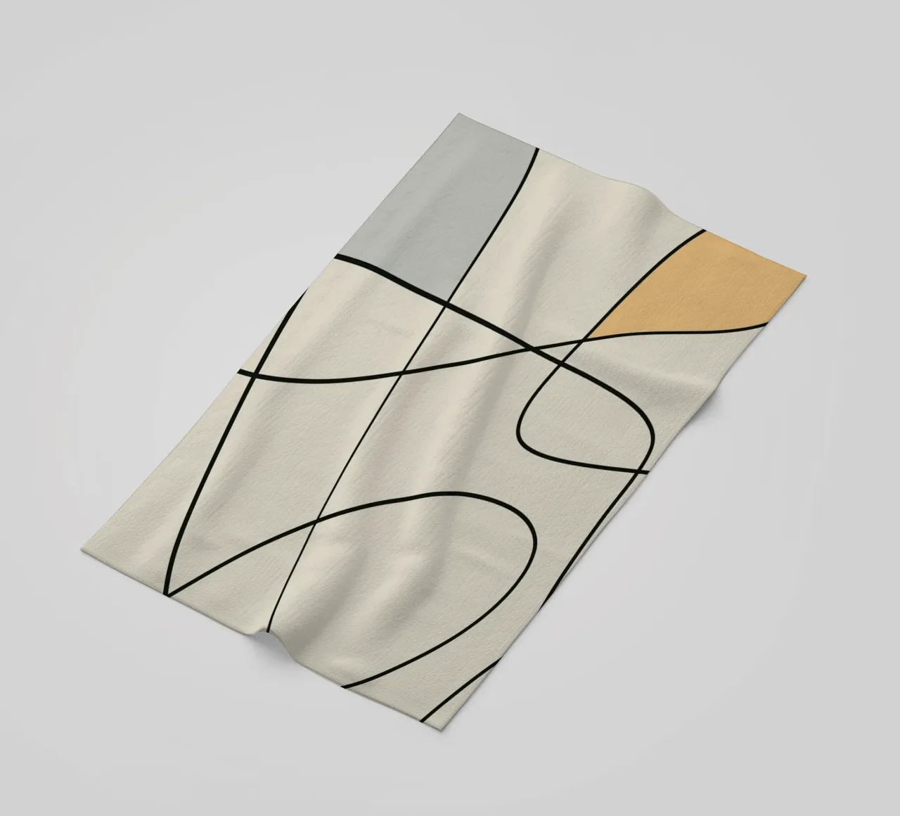 Minimal graceful line art abstract 16 beach towel by Little Dean