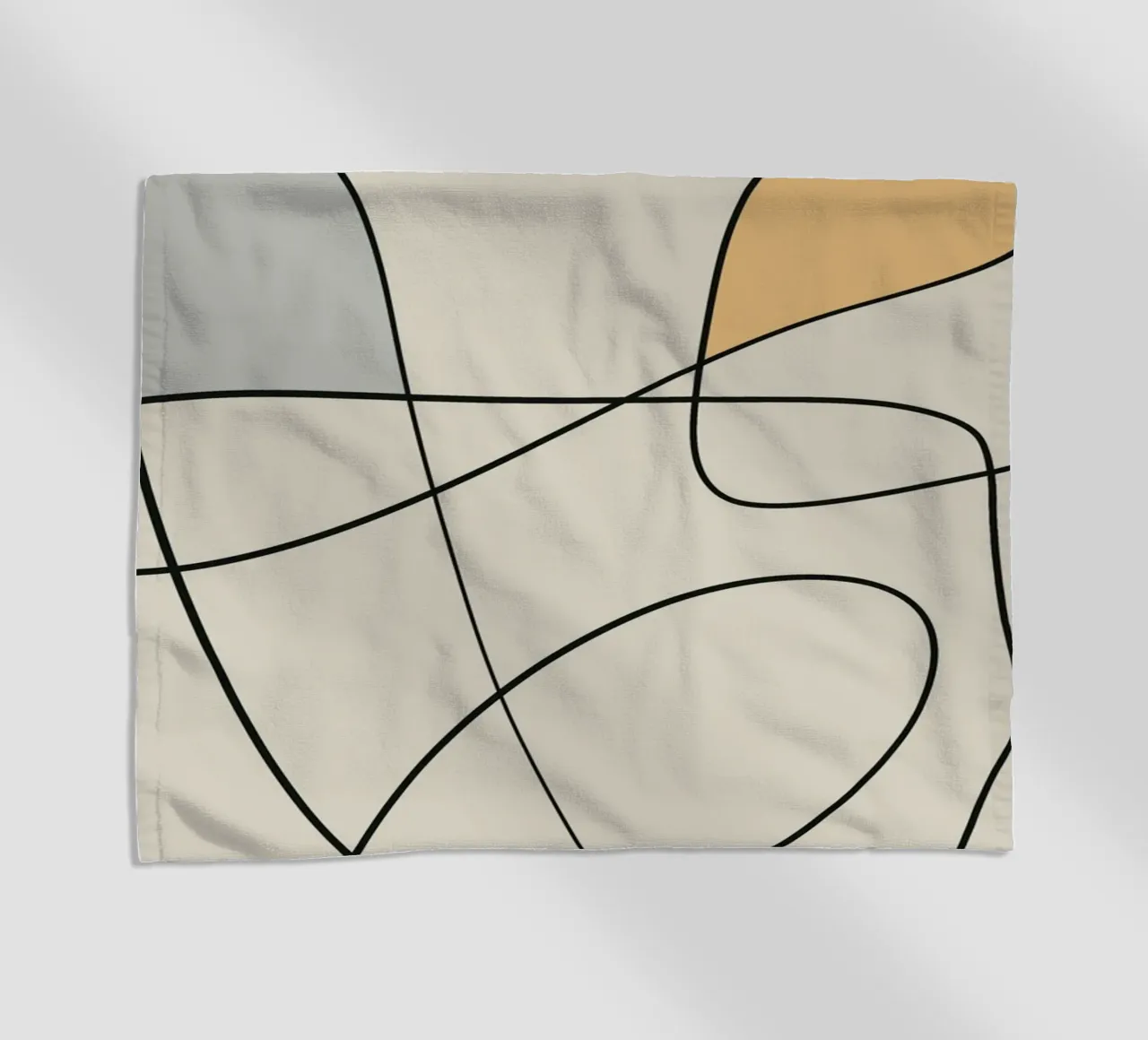 Minimale sierlijke lijnkunst abstract 16 strandhanddoek van Little Dean