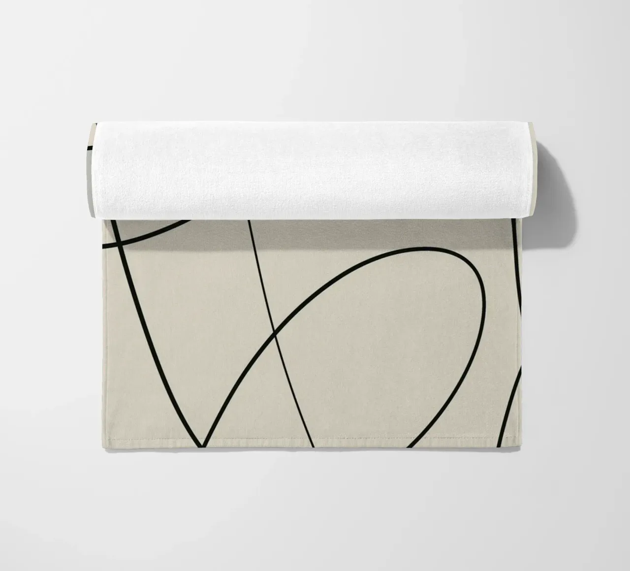Minimale sierlijke lijnkunst abstract 16 strandhanddoek van Little Dean