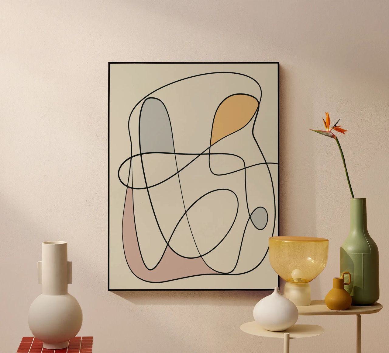 Minimal graceful line art abstract 16 plexiglass da Little Dean