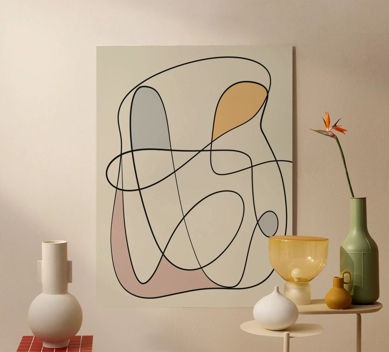 Minimal graceful line art abstract 16 plexiglass da Little Dean