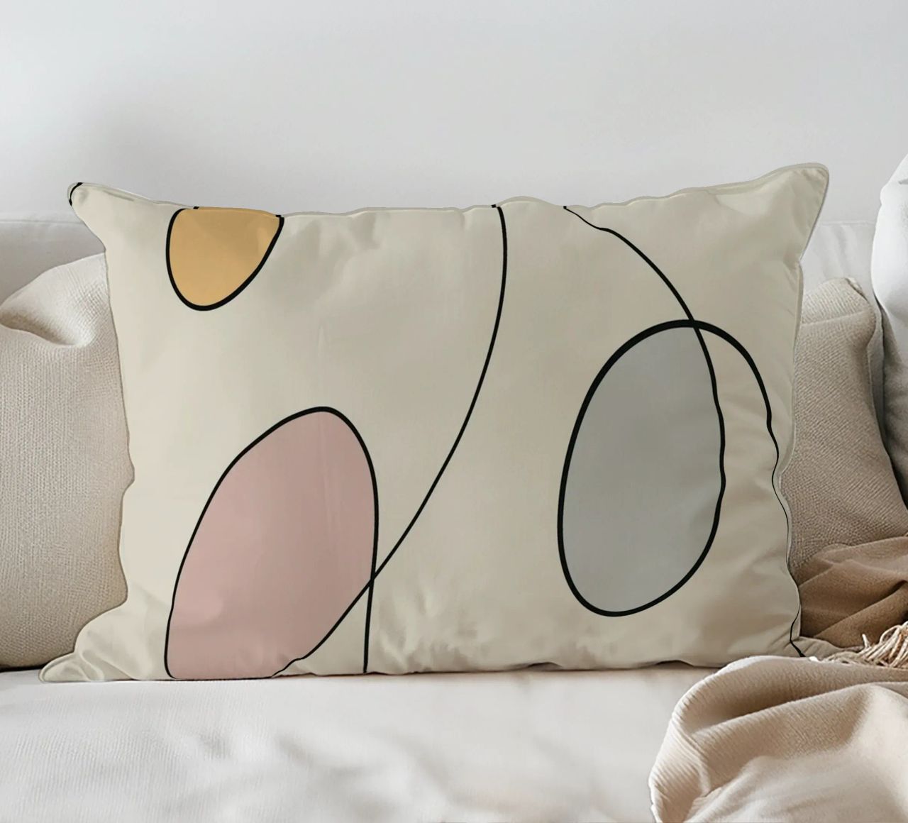 Minimal graceful line art abstract 15 cuscino da Little Dean