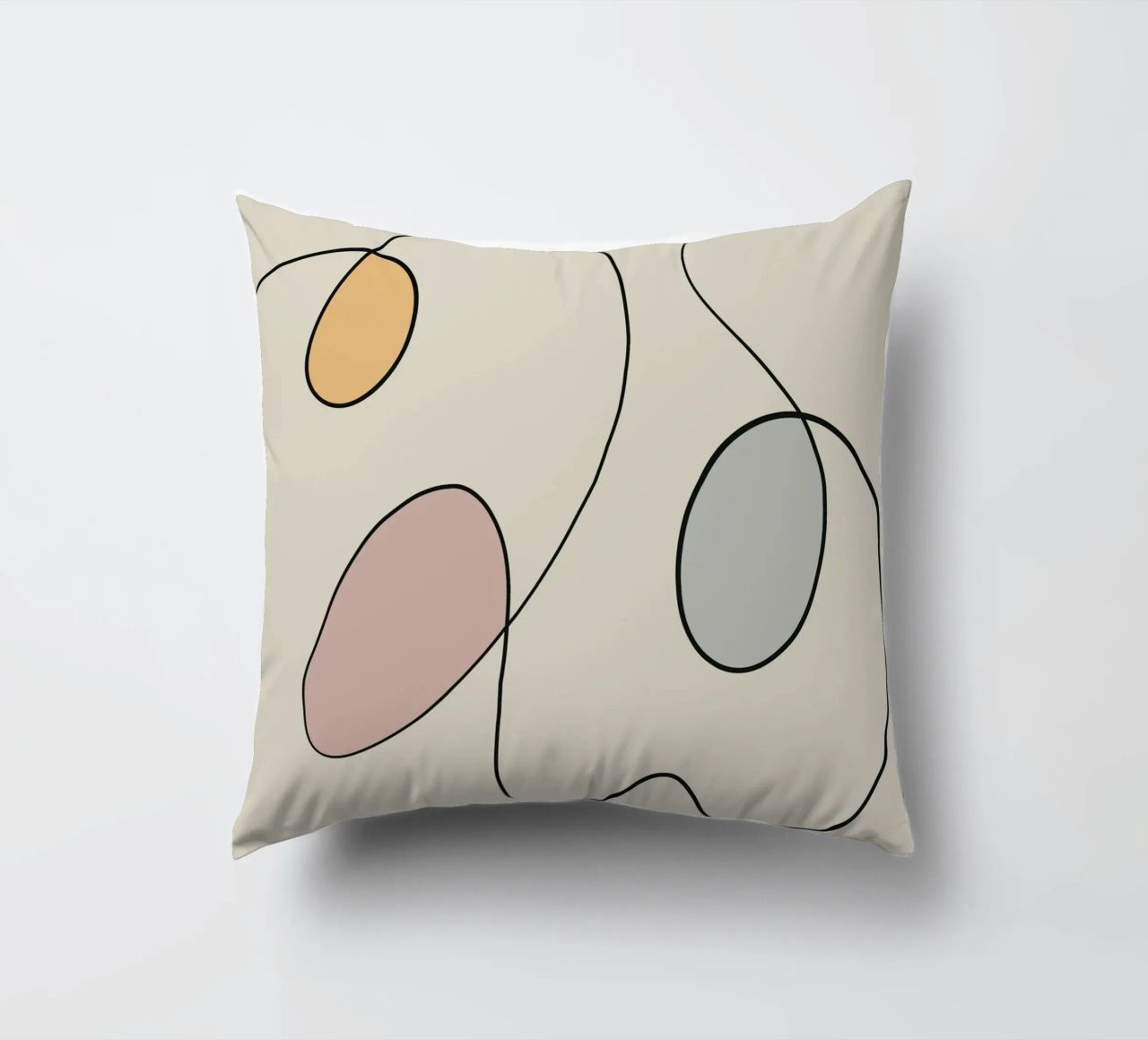 Minimal graceful line art abstract 15 cuscino da Little Dean