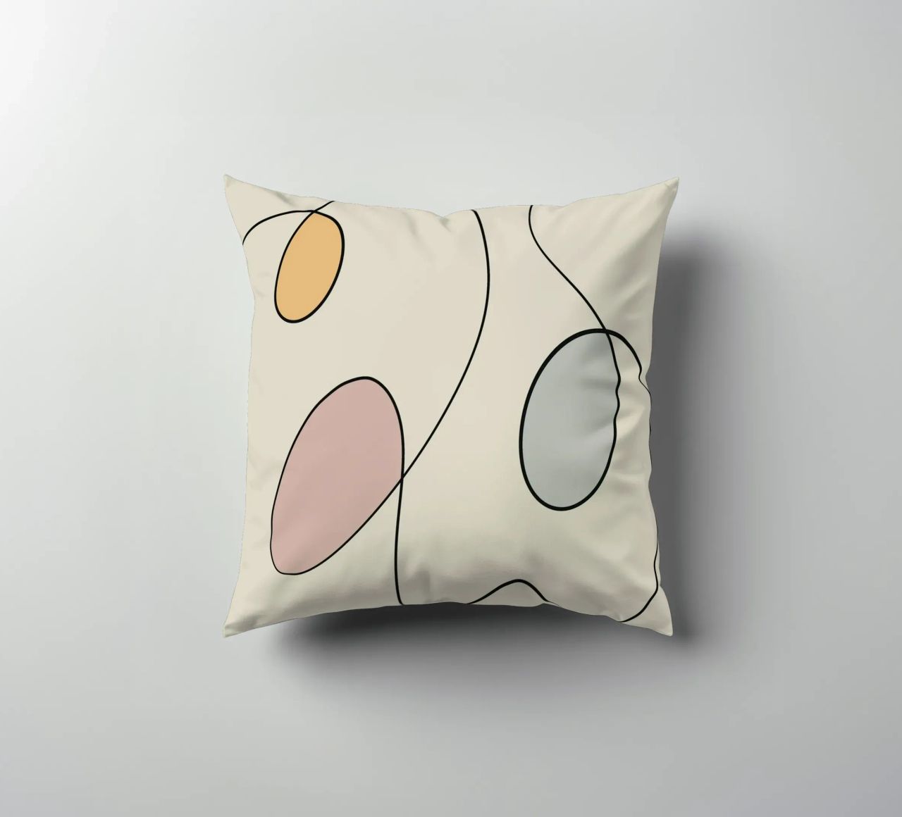 Minimal graceful line art abstract 15 cuscino da Little Dean