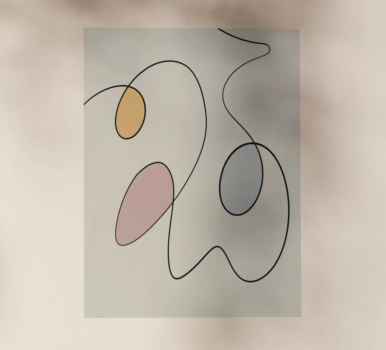 Minimal graceful line art abstract 15 pellicola backlit da Little Dean