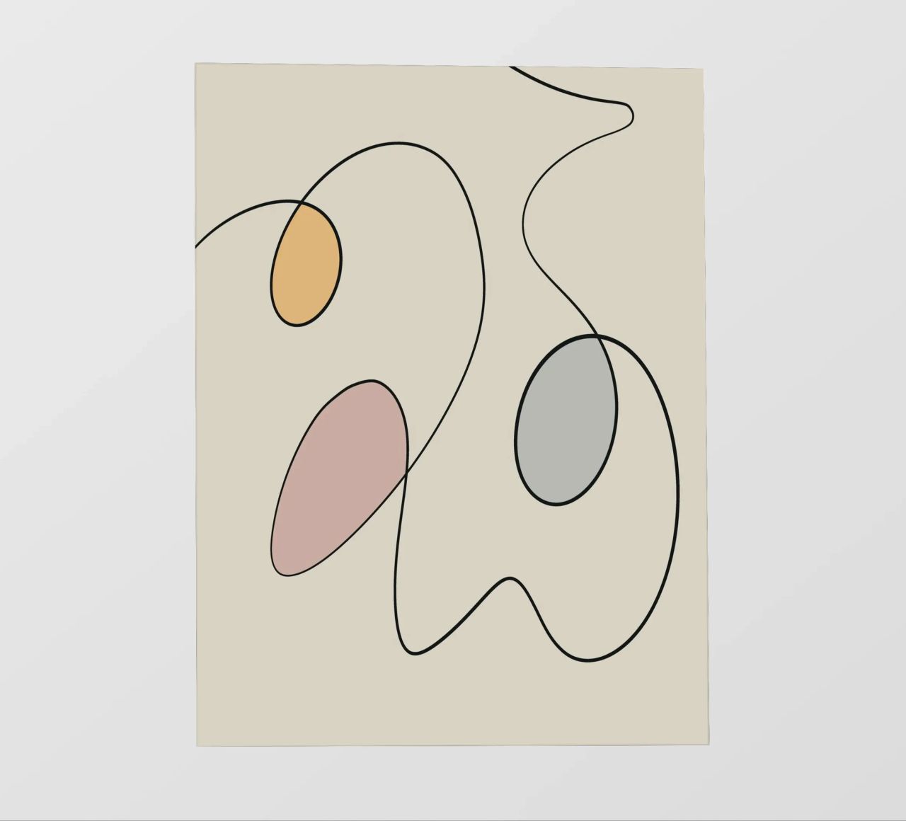 Minimal graceful line art abstract 15 pellicola backlit da Little Dean