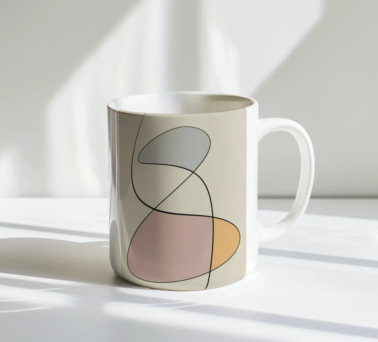Minimal graceful line art abstract 13 tazza in ceramica da Little Dean
