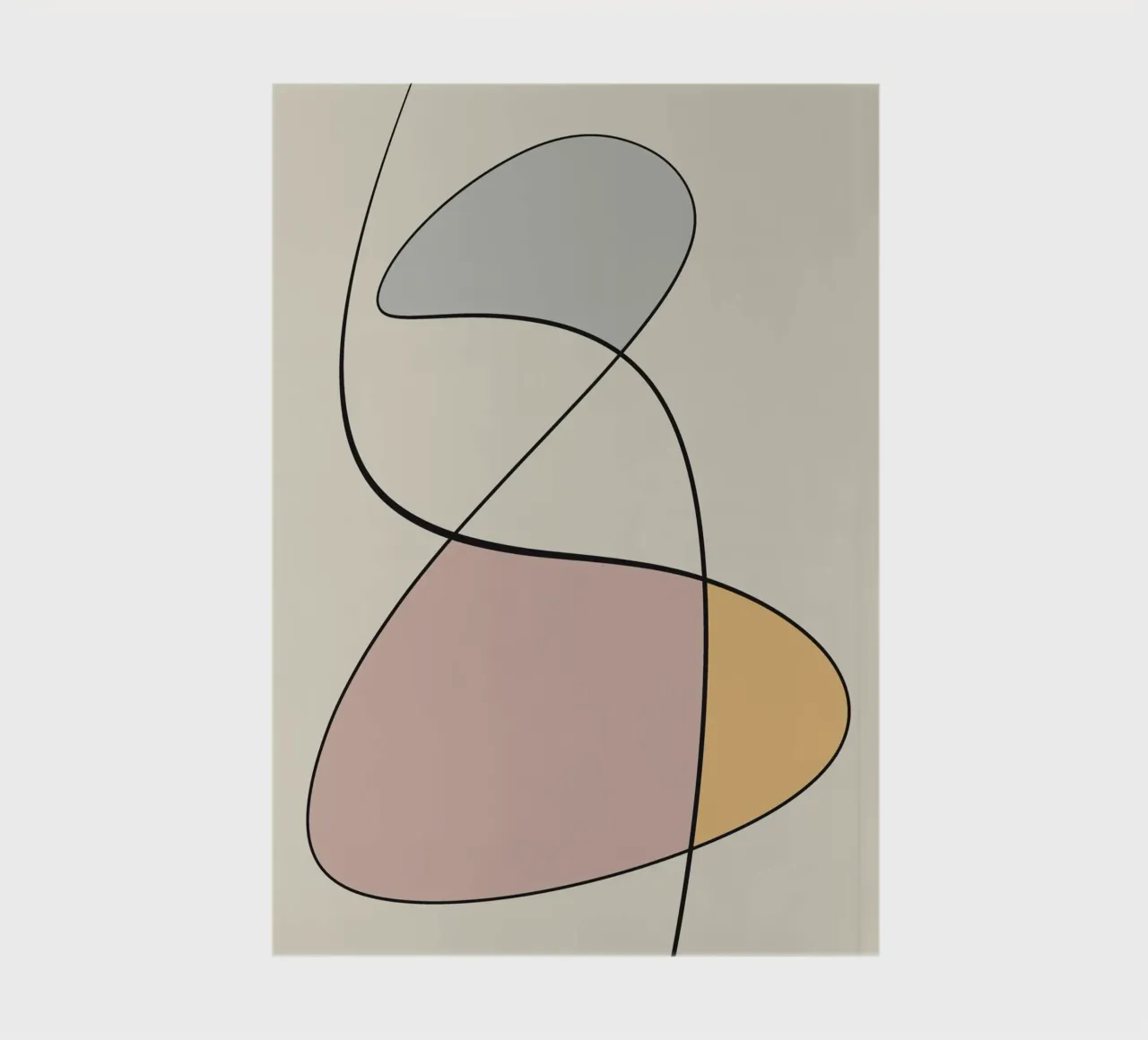 Minimal graceful line art abstract 13 notebook by Little Dean