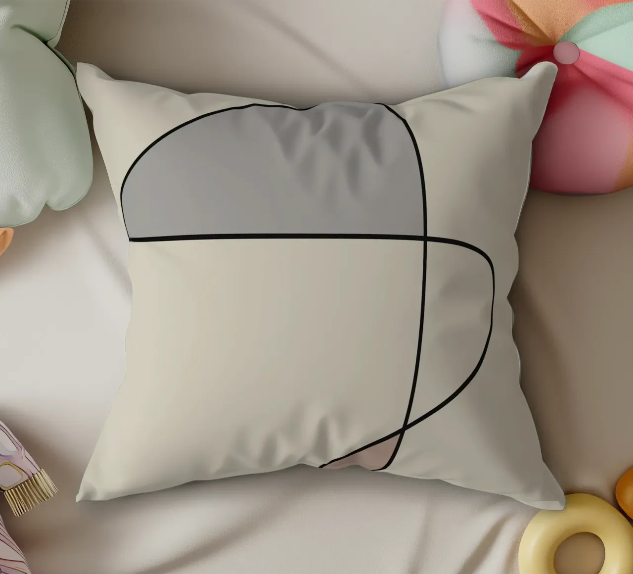 Minimal graceful line art abstract 12 cuscino da Little Dean