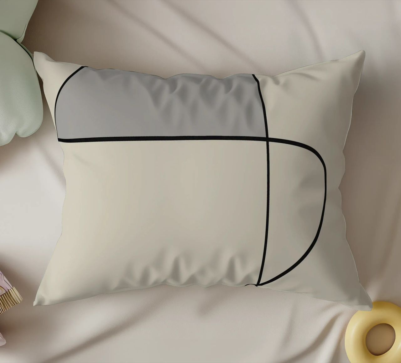 Minimal graceful line art abstract 12 decorative cushion by Little Dean