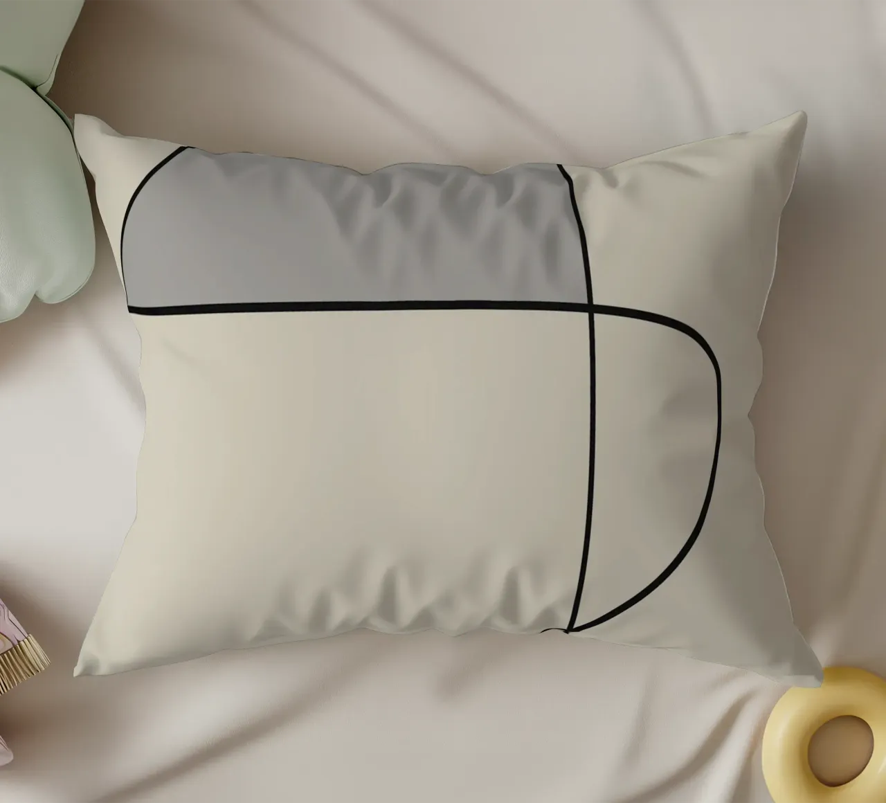 Minimal graceful line art abstract 12 cuscino da Little Dean