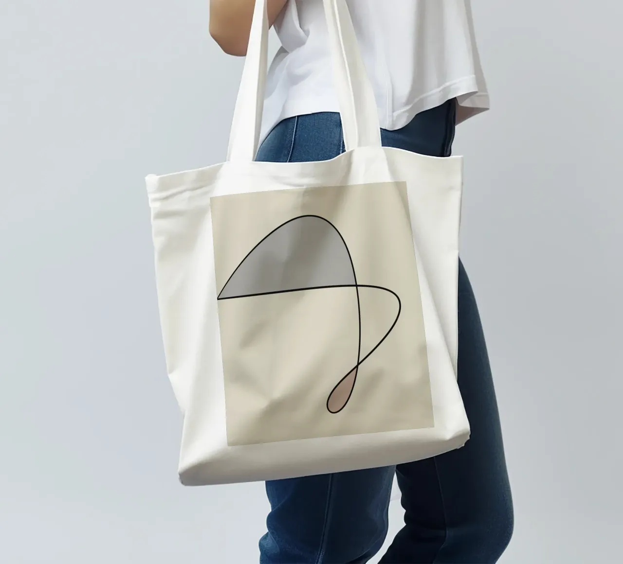 Minimal graceful line art abstract 12 borsa in juta da Little Dean