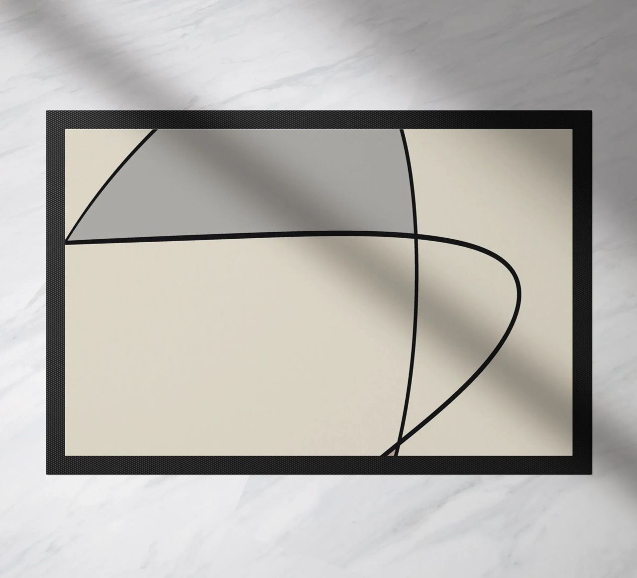 Minimal graceful line art abstract 12 doormat by Little Dean