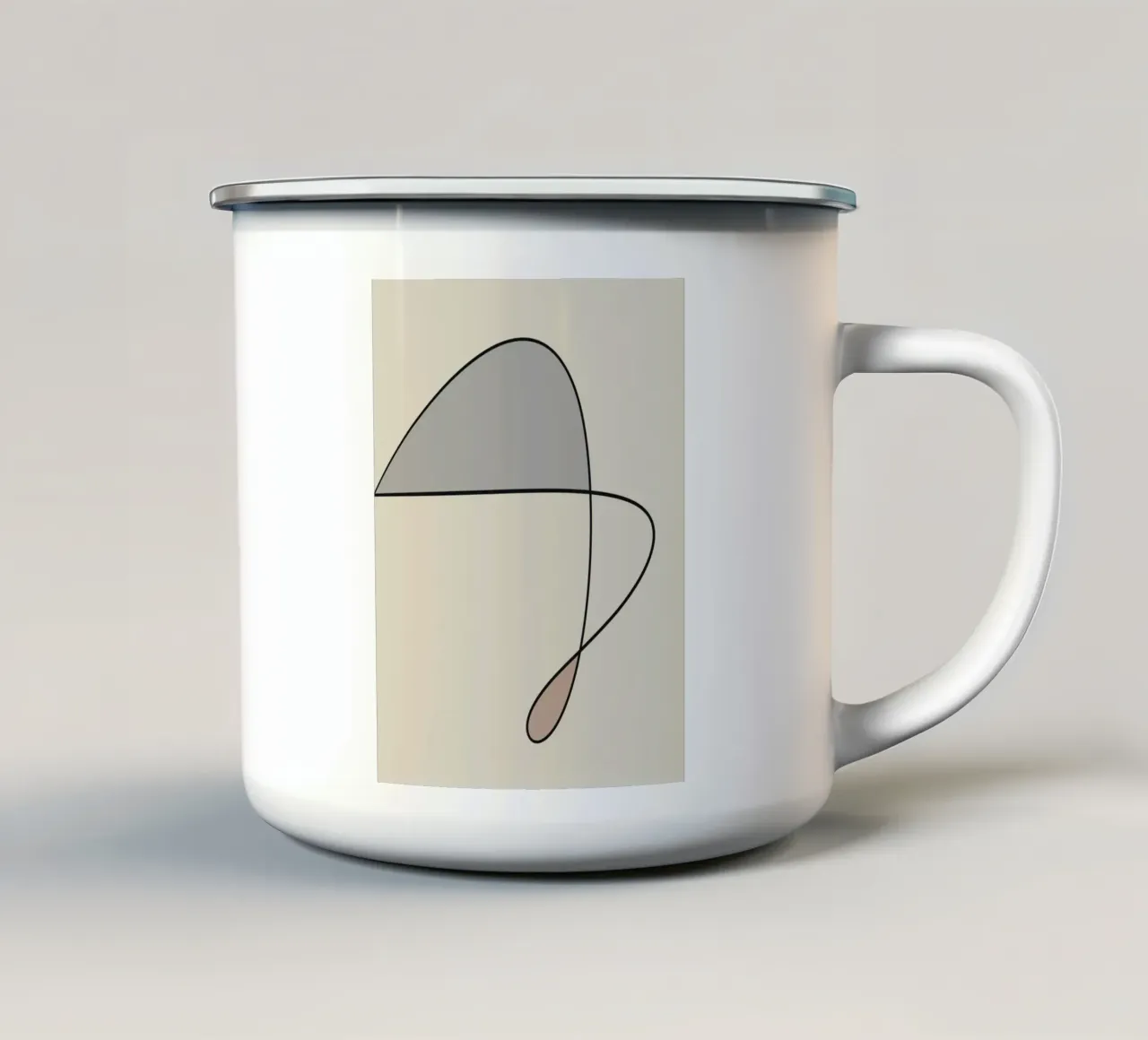 Minimale anmutige Linie Kunst abstrakt 12 Emaille Tasse von Little Dean