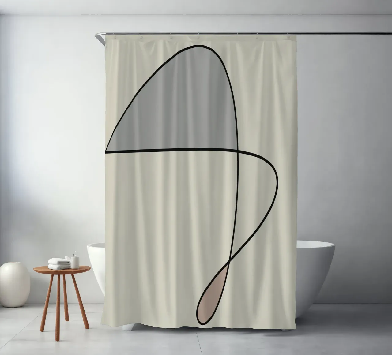 Minimal graceful line art abstract 12 tenda da doccia da Little Dean
