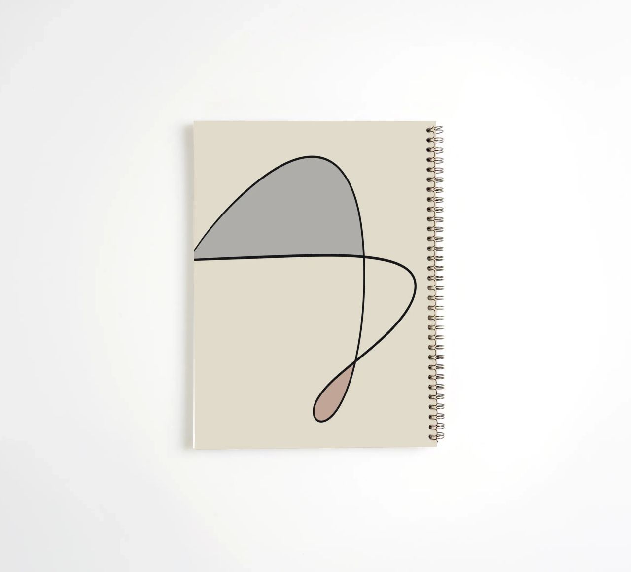 Minimal graceful line art abstract 12 spiral notebook by Little Dean