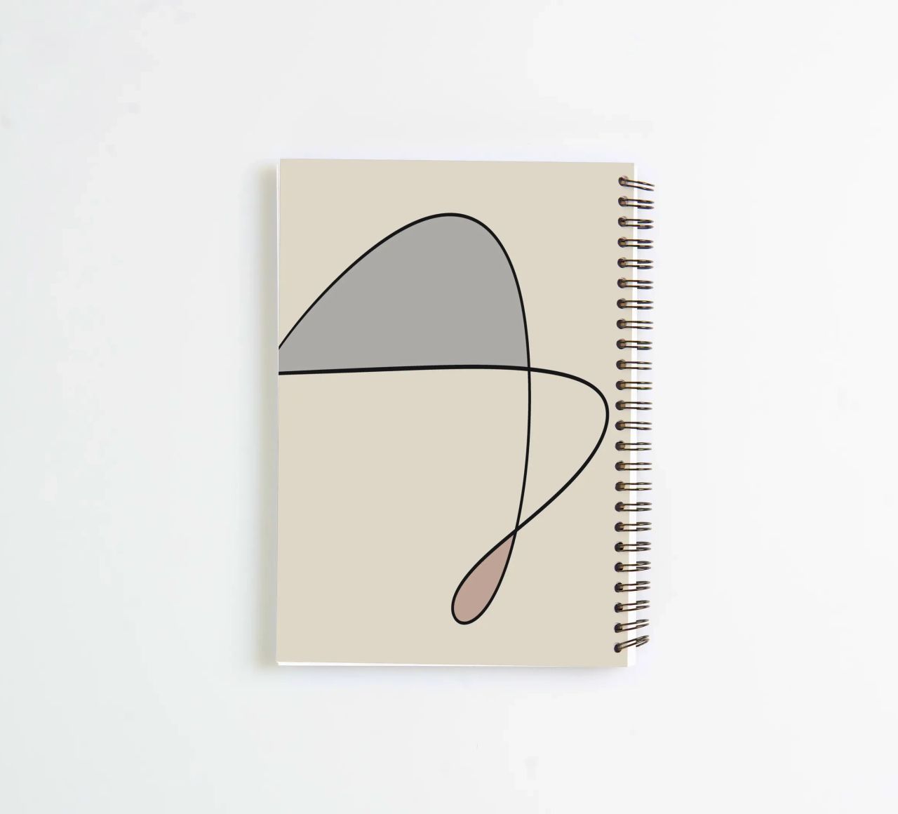 Minimal graceful line art abstract 12 spiral notebook by Little Dean