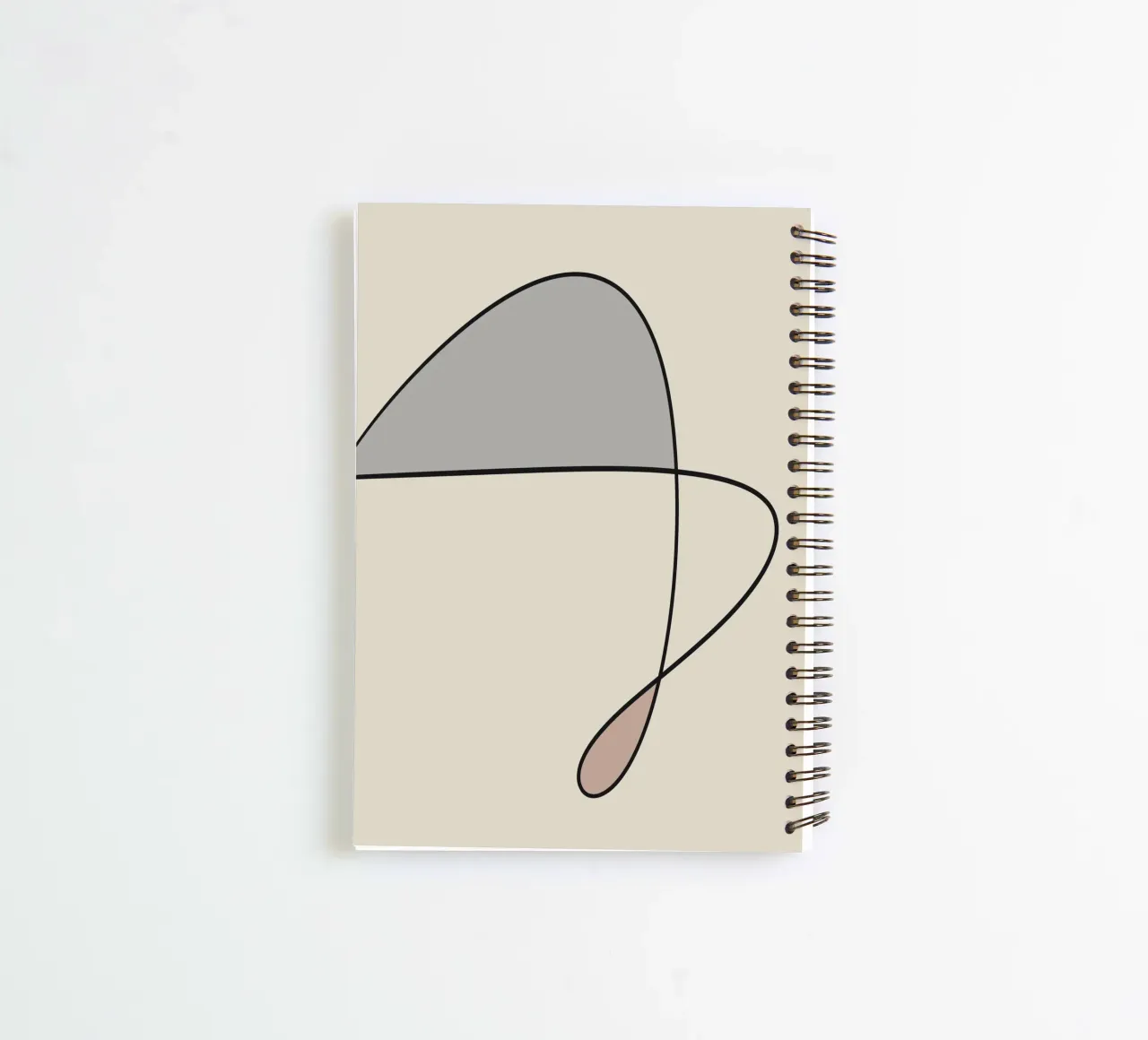 Minimal graceful line art abstract 12 spiral notebook by Little Dean
