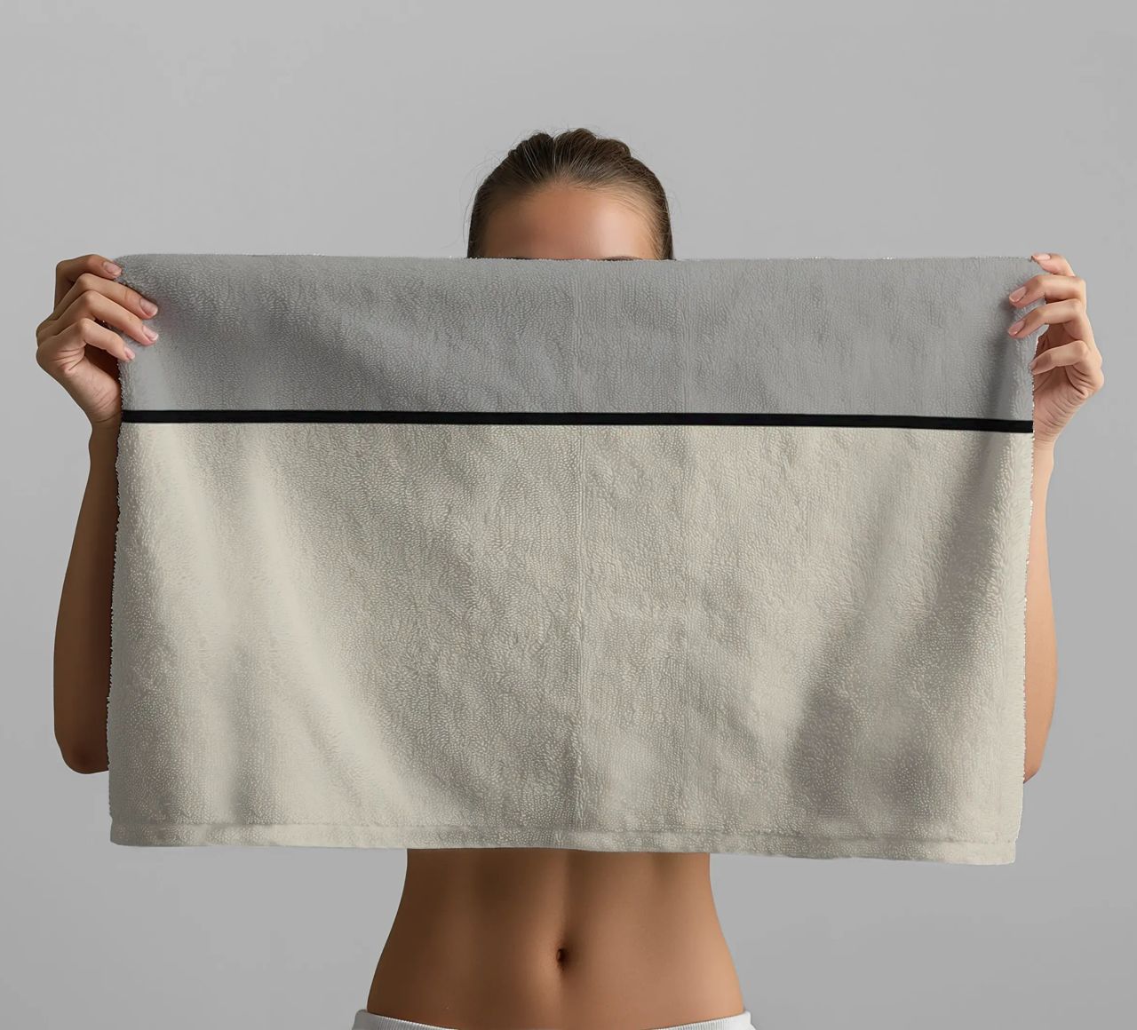 Minimal graceful line art abstract 12 towel by Little Dean