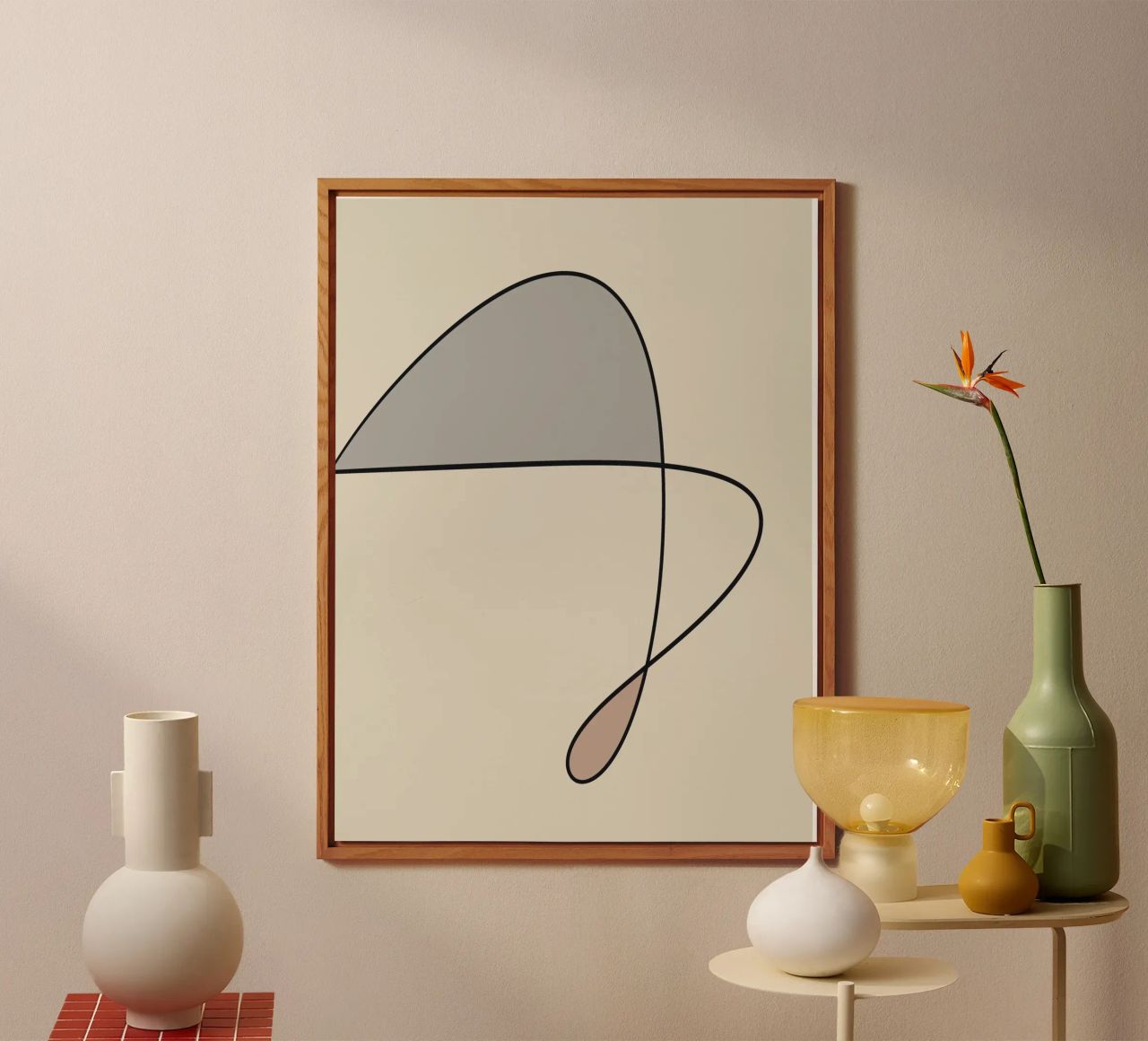 Minimal graceful line art abstract 12 alluminio dibond da Little Dean
