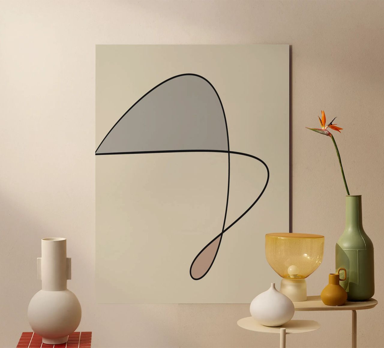 Minimal graceful line art abstract 12 alluminio dibond da Little Dean
