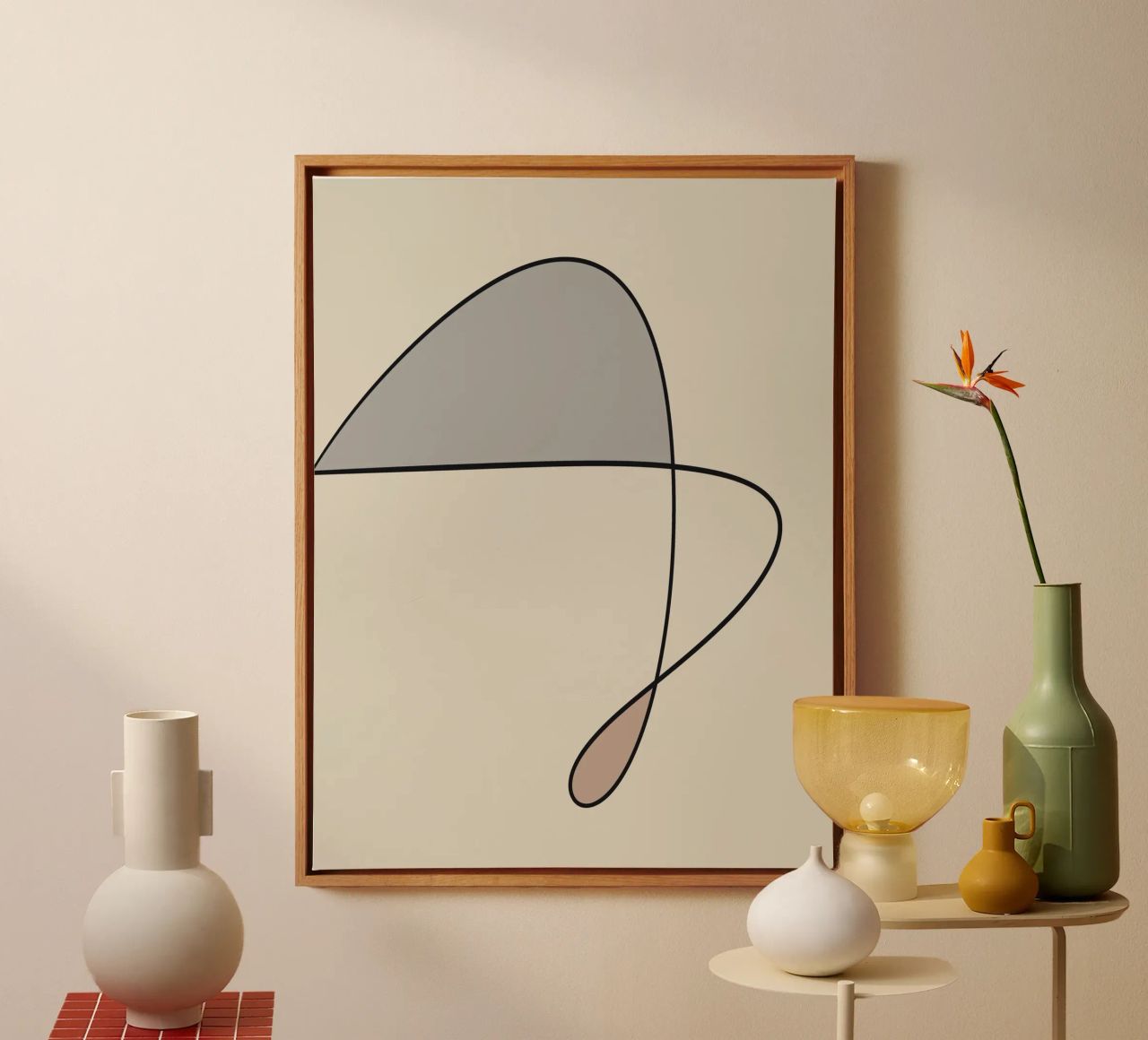Minimale anmutige Linie Kunst abstrakt 12 Leinwand von Little Dean