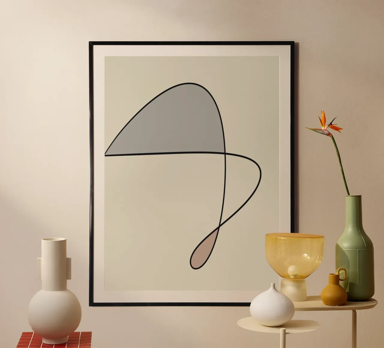 Minimale anmutige Linie Kunst abstrakt 12 Hahnemühle von Little Dean