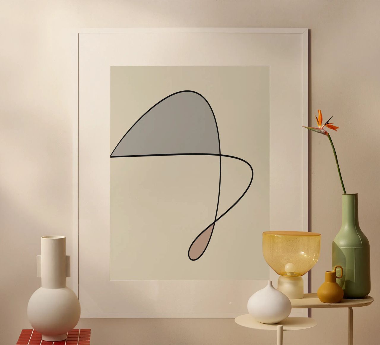 Minimal graceful line art abstract 12 poster by Little Dean