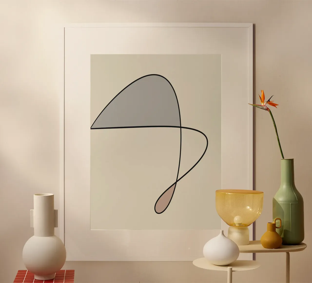 Minimale anmutige Linie Kunst abstrakt 12 Hahnemühle von Little Dean