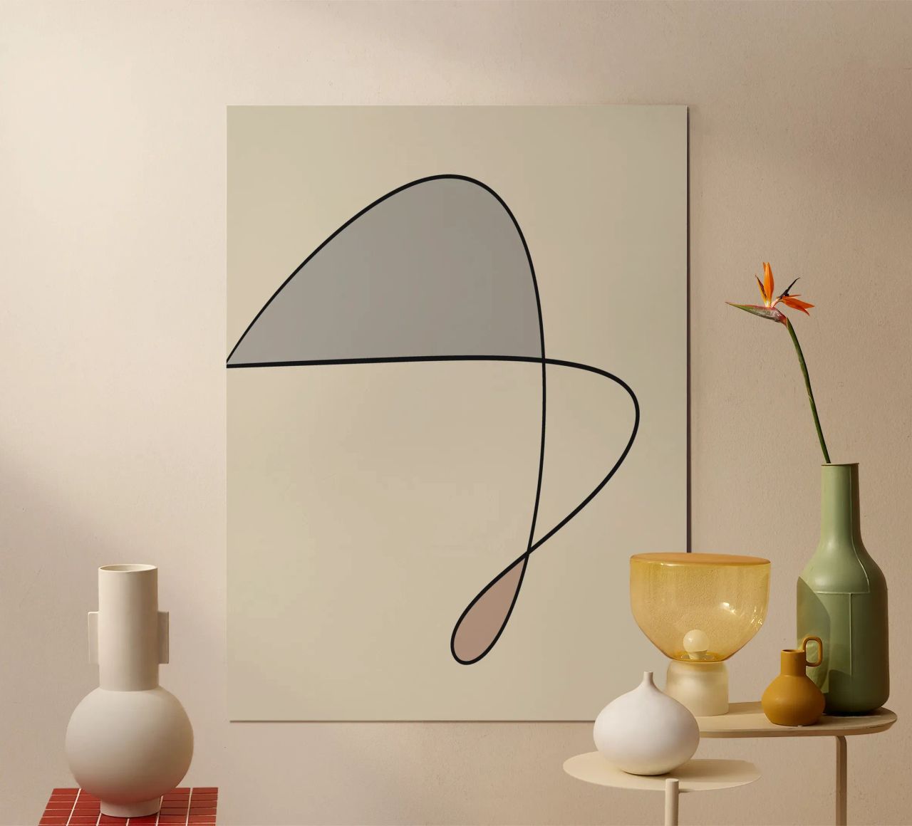Minimal graceful line art abstract 12 poster by Little Dean