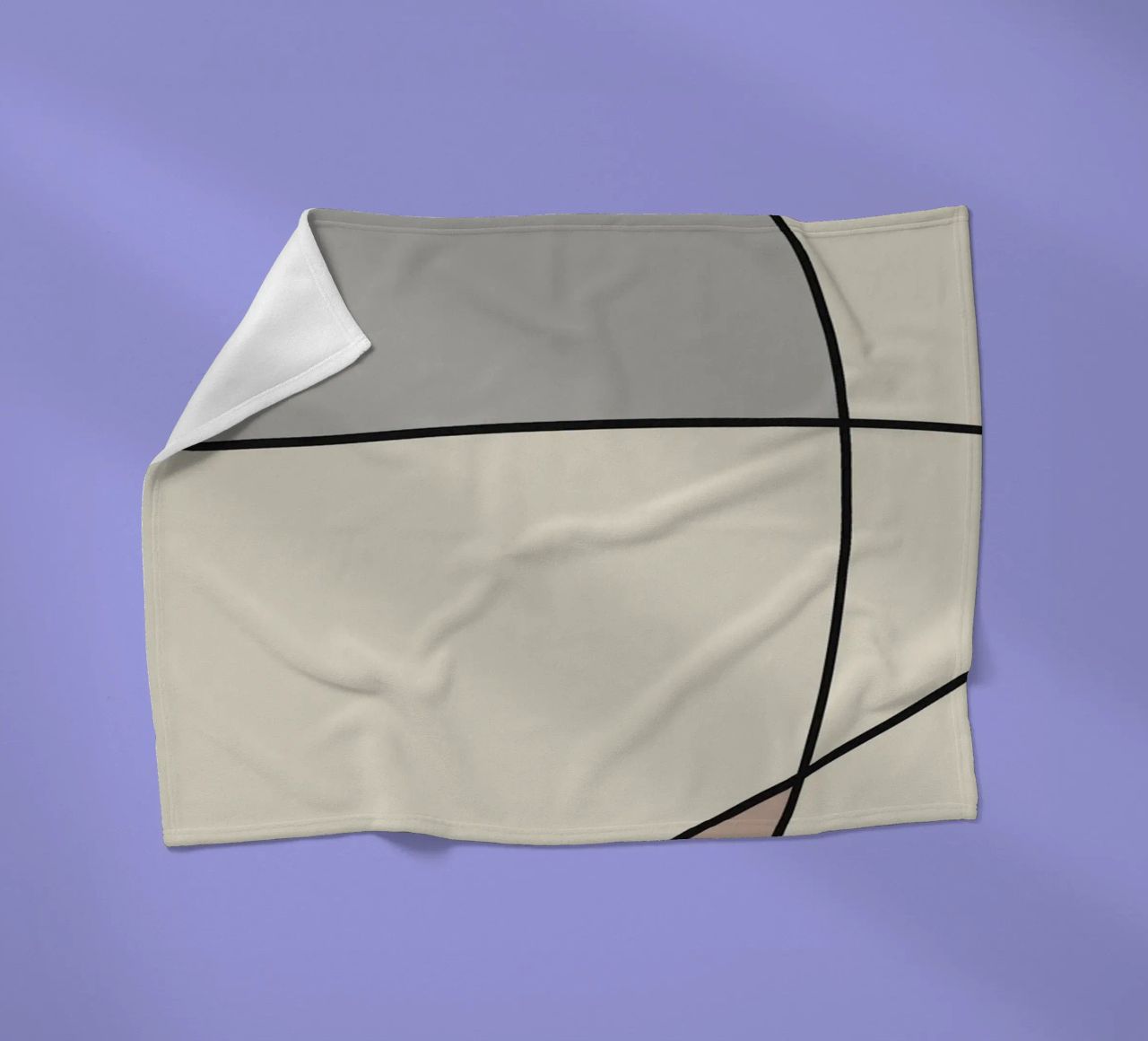 Minimal graceful line art abstract 12 fleece blanket by Little Dean