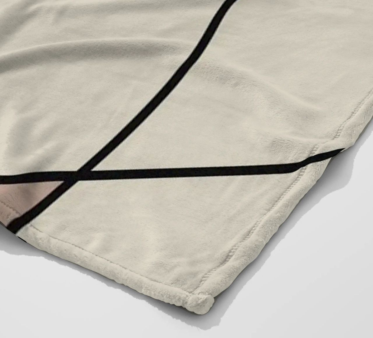Minimal graceful line art abstract 12 fleece blanket by Little Dean