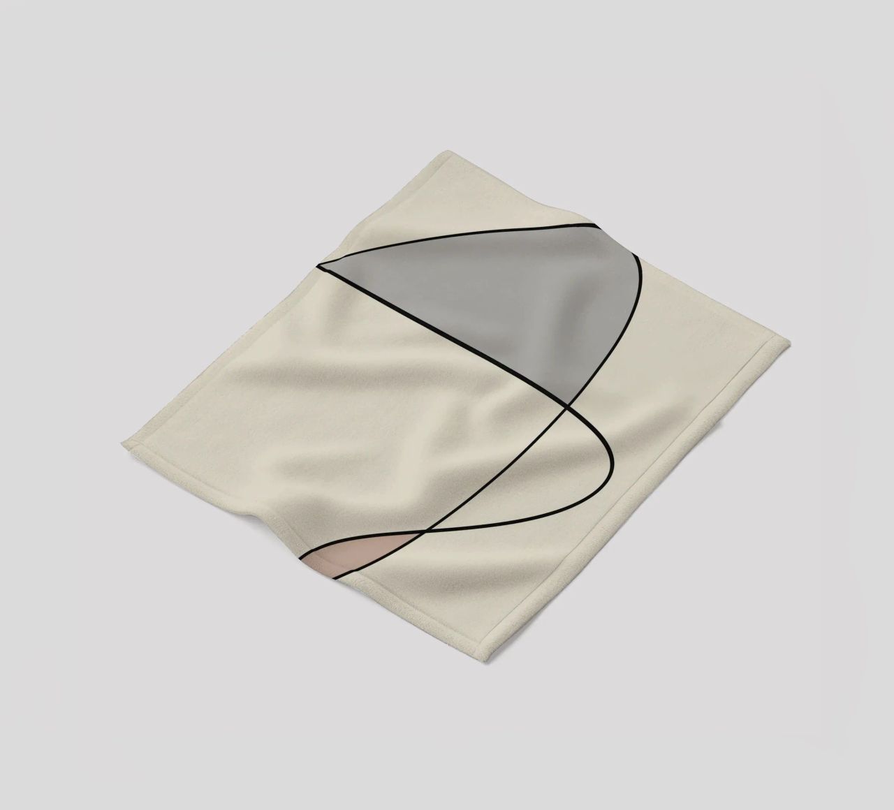 Minimal graceful line art abstract 12 fleece blanket by Little Dean