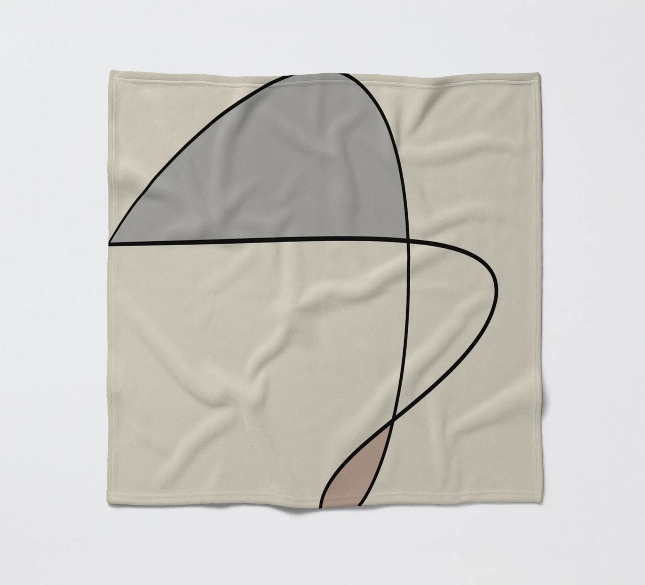 Minimal graceful line art abstract 12 fleece blanket by Little Dean