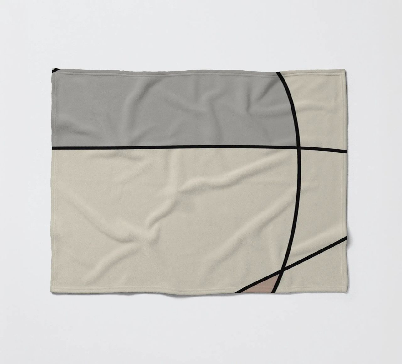 Minimal graceful line art abstract 12 fleece blanket by Little Dean